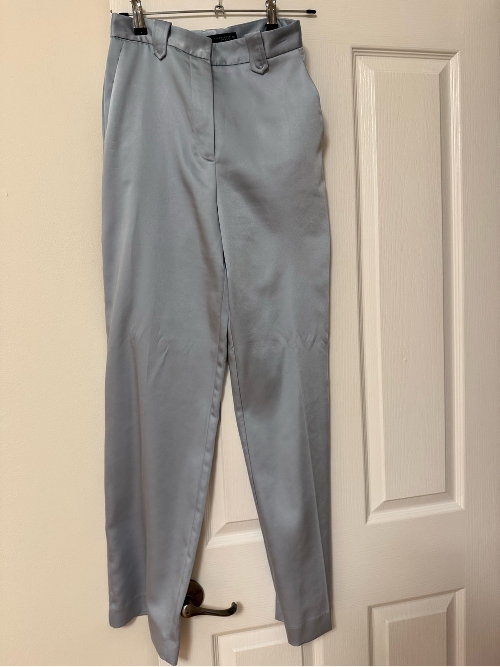 Zara Pale Blue High-Waist Tailored Trousers